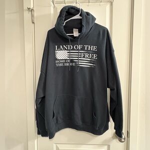 Black Hoodie with Patriotic Print